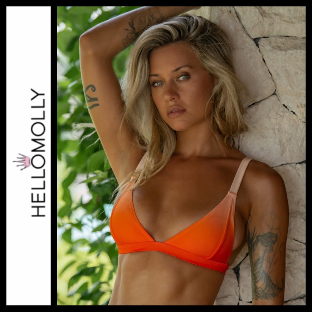 NWT Hello Molly Ohana Sunset Ombre Triangle Bikini Top